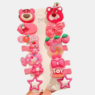 Combo 2 Sét kẹp tóc nhiều hình đáng yêu cho bé Gấu dâu toy CL563
