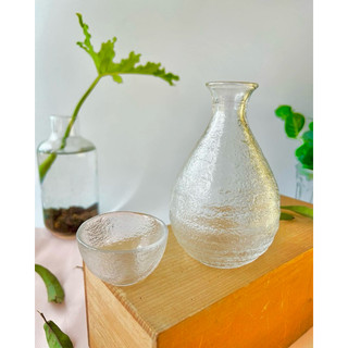 Set bình và ly sake độc ẩm thủy tinh nhám, thủy tinh khắc, Cocktail Brandy Rock Gothic IKEA Cool