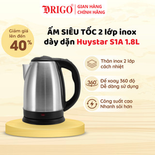Ấm siêu tốc inox 1.8l S1A Huystar, Bình đun nước siêu tốc chính hãng - Bảo hành 12 tháng