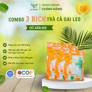  Trà Cà Gai Leo Thái Hưng - Giải độc gan, hạ men gan, tăng cường chức năng gan - Bịch 50 Túi Lọc 250g