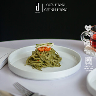  Đĩa sứ tròn cạn phong cách Bắc Âu - Dĩa phẳng đa năng trang trí - Dĩa decor Dílo - Vỡ 1 đổi 1 