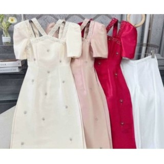 Đầm tapta hồng đính hoa còn size m eo 72 ngực 88