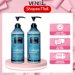 Dầu Gội Xả Collagen Bosecher 800ML Sạch Gàu Phục Hồi Tóc Hư Tổn Kích Thích Mọc Tóc Siêu Mềm Mượt