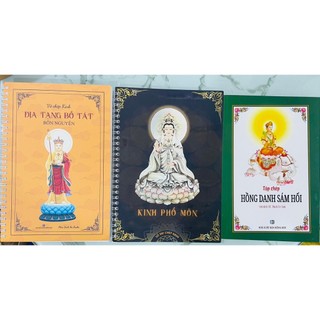 Combo - vở chép kinh địa tạng, vở chép kinh hồng danh sám hối, vở chép kinh phổ môn