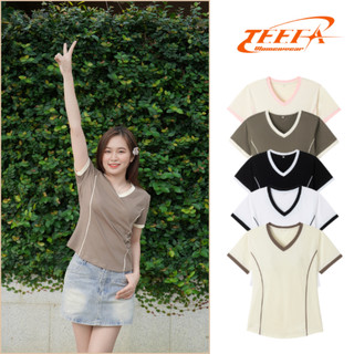 Áo Thun Babytee nữ Basic 01, BABY TEE 5 màu cổ chữ V có viền