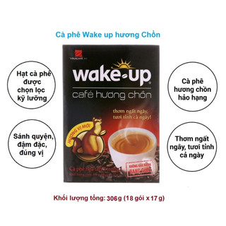  1 Hộp 18 gói * 17 g gói  Cà phê sữa 3 in 1 HƯƠNG CHỒN hảo hảng WAKE UP thơm ngất ngay tươi tỉnh cả ngày 