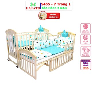 Cũi Cho Bé Hatato S459 -Bảo Hành 3 Năm Có 7 Chức Năng Sử Dụng Đến 12 Tuổi