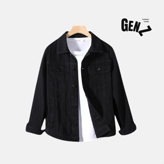 Áo Khoác Jean Nam Áo Khoác Bò Thời Trang Màu Đen Chất Vải Dày Dặn Đứng Form Tại Gen Z Store HN