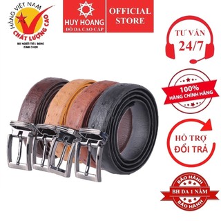 Dây thắt lưng nữ Huy Hoàng da đà điểu da hột màu đen, nâu đất, vàng bò, nâu đỏ HP5421-22-23-24