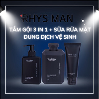 Combo Sữa tắm gội nam 3in1 350 ml & Sữa rửa mặt nam 100ml & Dung dịch vệ sinh nam 120ml RHYSMAN