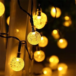 (Cắm Điện) Dây Đèn Led Trang Trí Bi Bọt Màu Vàng Bóng Pha Lê Lung Linh Decor Noel Lễ Tết Quán Cafe
