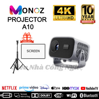 Máy chiếu mini 4K-A10 Chính hãng MONOZ VIỆT NAM - BẢO HÀNH 5 NĂM bảo hành toàn quốc