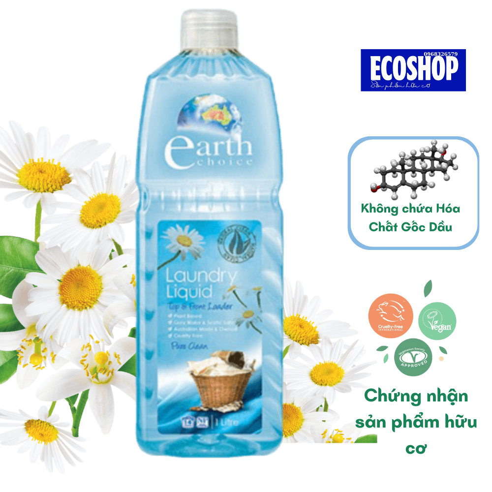 Nước giặt hữu cơ Earth Choice 1 lít hương hoa cúc - Nhập khẩu Úc