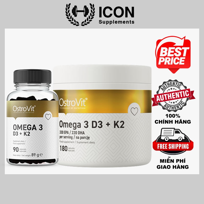Thực Phẩm Bổ Sung Ostrovit Omega 3 D3 K2 - Hỗ Trợ Sức Khoẻ Toàn Diện