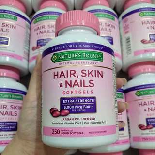 Viên uống Đẹp da,tóc,móng Hair Skin Nail Nature's Bounty 250 Viên