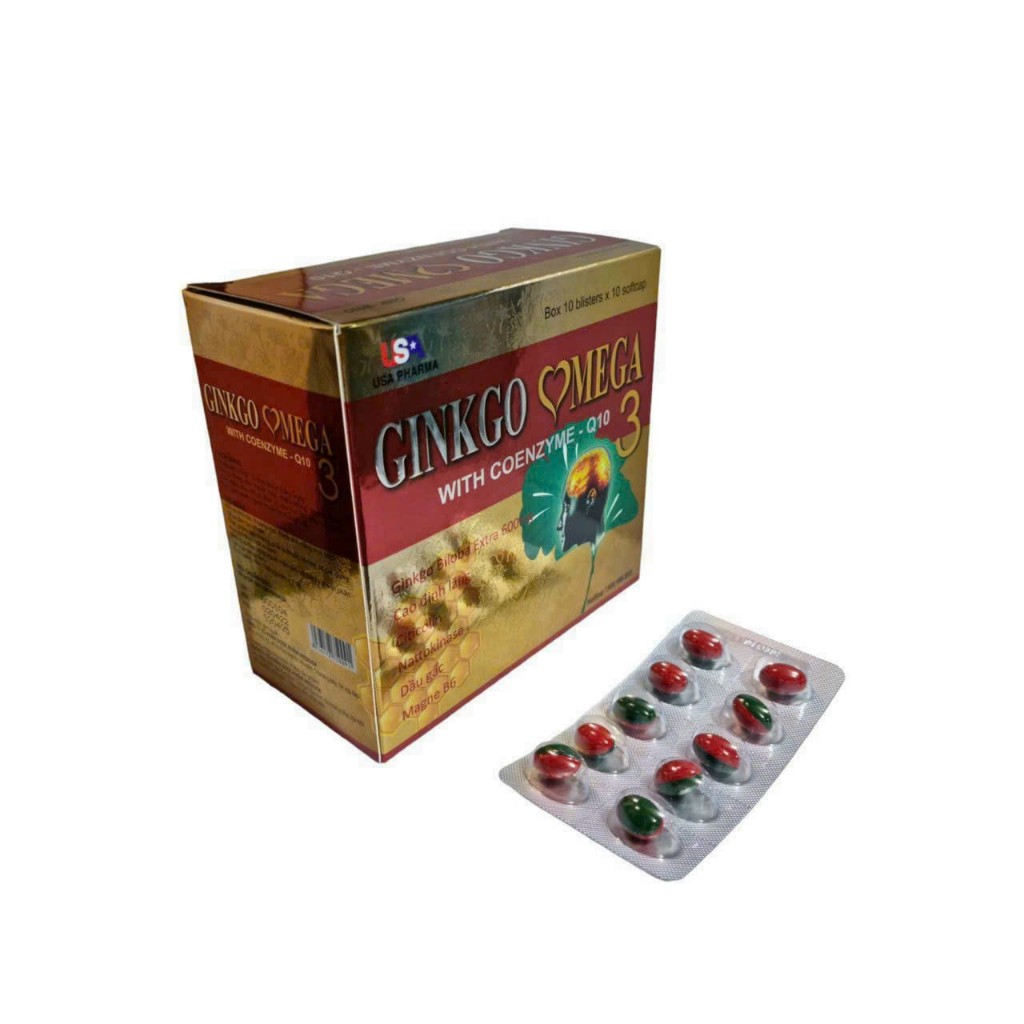 Viên Uống hoạt huyết dưỡng não Bổ Não Ginkgo Omega 3 Coenzym Q10 hộp 100 viên