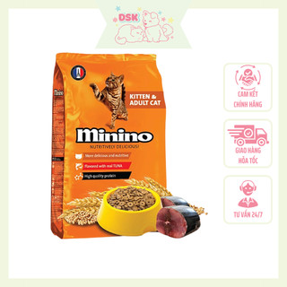 Thức ăn hạt cho mèo mọi lứa tuổi vị cá ngừ minino kitten & adult cat tuna - túi 1.3kg