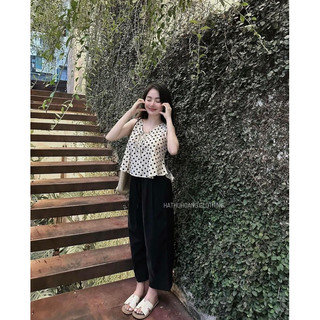 Set chấm bi cổ tim