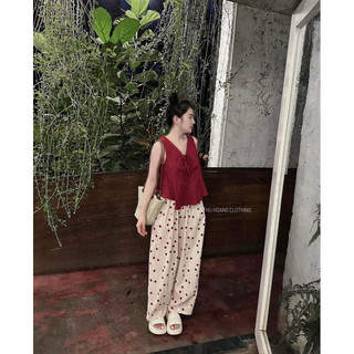 Set chấm bi cổ tim
