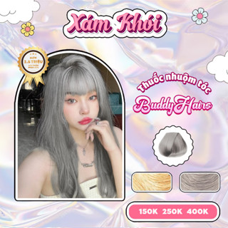 Thuốc nhuộm tóc màu XÁM KHÓI, thuốc nhuộm tóc cao cấp, kem nhuộm tóc tại nhà Buddyhairs tặng kèm Thuốc tẩy tóc Buddyhair