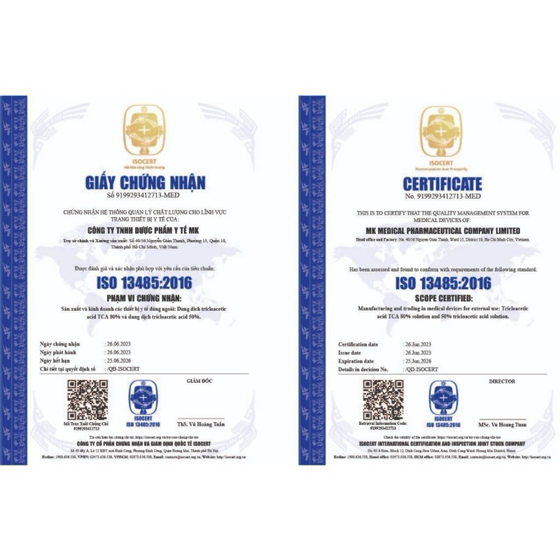 TCA 50% loại bỏ sùi mào gà,mụn cóc 5ml