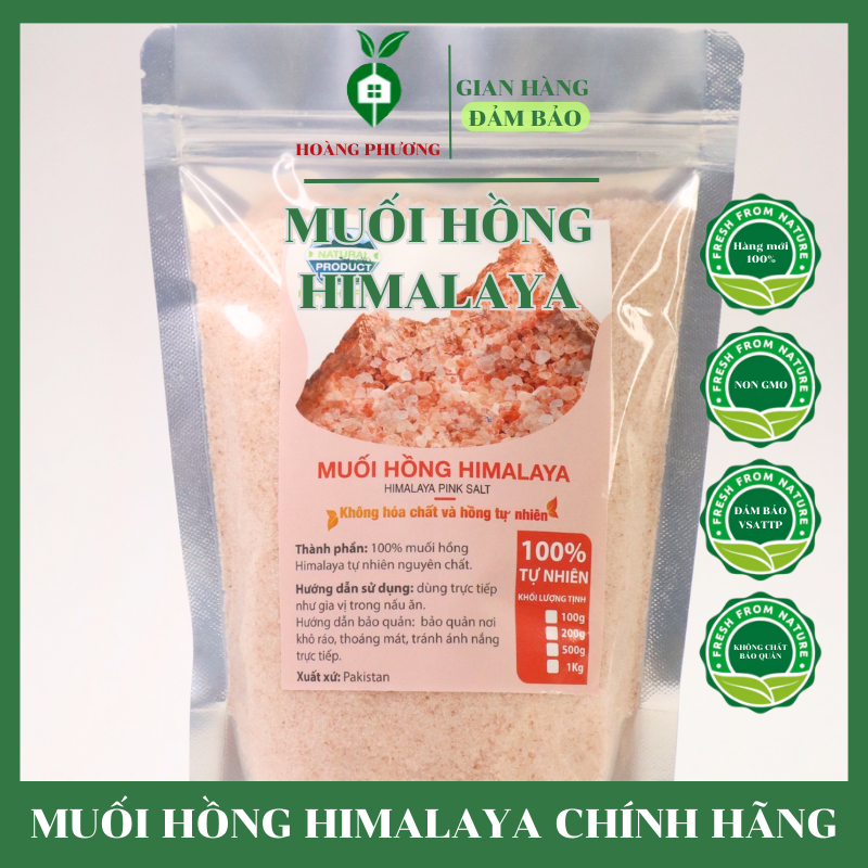 Muối Hồng Himalaya 1kg Nguyên Chất - Muối Hồng Himalaya Nấu Ăn Ngâm Chân Giải Độc Dạng Mịn Và Hạt Himalaya Pink Salt