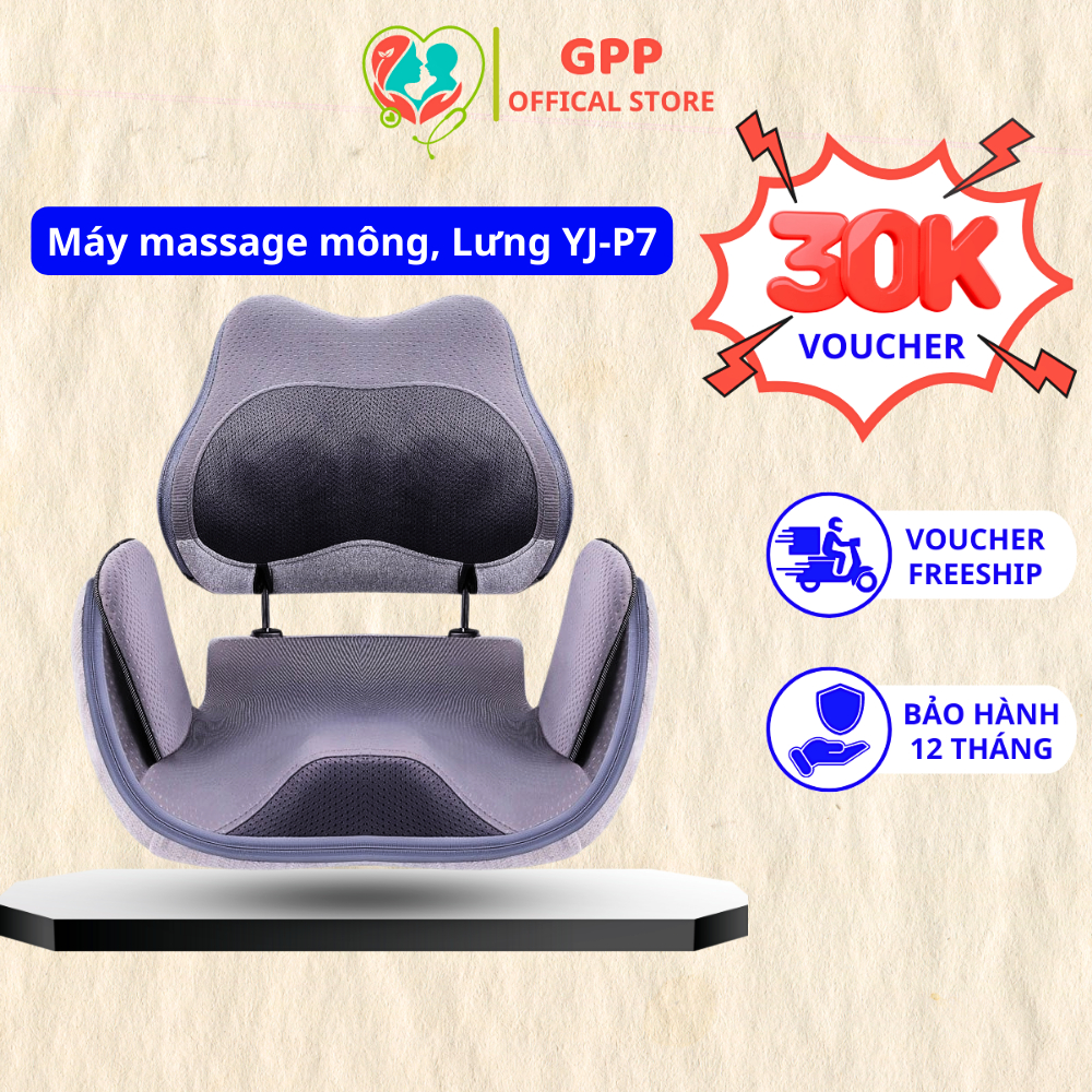 GHẾ MASSAGE HÔNG, MÔNG, ĐÙI YJ-P7, GIẢM ĐAU MỎI THẮT LƯNG, TĂNG LƯU THÔNG KHÍ HUYẾT, THIẾT KẾ CÔNG THÁI HỌC CHỐNG GÙ