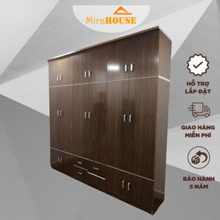 Tủ Nhựa Đài Loan 6 Cánh - Cao 2m4 dài 2m4 sâu bì 47cm. Nội thất MIRA HOUSE lắp đặt tại nhà miễn phí