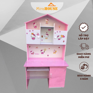 Bàn học nhựa Đài Loan cho bé trai, bé gái có giá sách - nội thất MIRA HOUSE Cao 1m75 dài 1m sâu 50cm