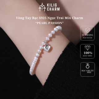 Vòng tay lắc tay bạc s925 cho nữ charm trái tim bạc sang trọng kilig charm- kc36