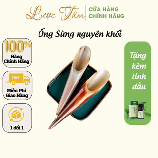 Dụng cụ day ấn huyệt sừng ống tròn LƯỢC TÂM massage cạo gió nguyên khối giúp giãn gân cốt toàn thân