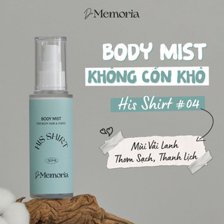  Xịt Thơm Cơ Thể De Memoria Không Cồn Khô 50ml  - Mùi #04 His Shirt Thanh Lịch Trưởng Thành