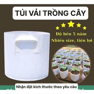 Combo 10 túi vải trồng cây đủ kích thước hàng loại 1