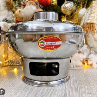 Lẩu  cù  lao 22cm  inox 2in1 sử  dụng được  than  và cồn  tiện dụng hàng  việt Nam chất lượng cao