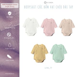 Le coon | bộ bodysuit cúc bấm vạt chéo dài tay | cool | 0-12 tháng