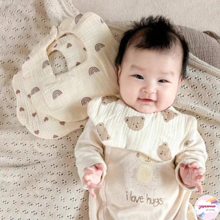 Yếm TRÒN XÔ MUSLIN siêu thấm hút cho bé - yếm dãi - yếm ăn dặm