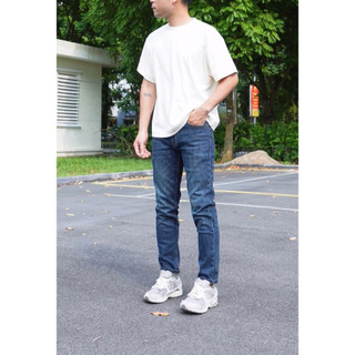 Quần Jean nam DUCK BLUE LAB+ COTTONLAB quần jean vải denim màu xanh chất vải cotton mềm mịn