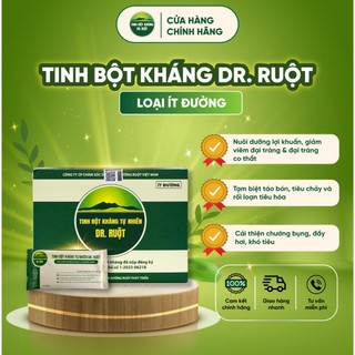[CHÍNH HÃNG] Tinh Bột Kháng Tự Nhiên Dr. Ruột Loại Ít Đường Hộp 480gr Bổ Sung Lợi Khuẩn Giảm Táo Bón, Đại Tràng Co Thắt