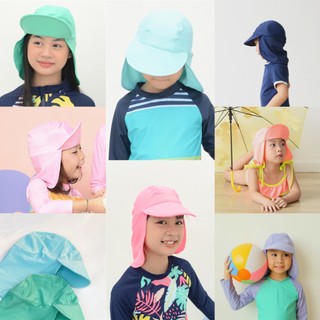 Mũ bơi che gáy cho bé swim cap upf 50+ trơn màu