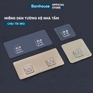 Miếng dán tường thay thế các loại kệ nhà tắm Banihouse Miếng dán tường gài, móc dính tường dự phòng
