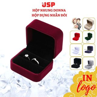 Hộp nhẫn đôi nỉ nhung cao cấp JSP nhận in LOGO hộp đựng nhẫn đôi hộp nhẫn cưới