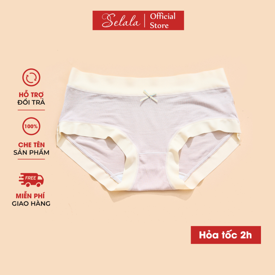 Quần Lót Cotton Selala Viền Su Lạnh Thấm Hút Mềm Mát Không Bí Bách Qc18
