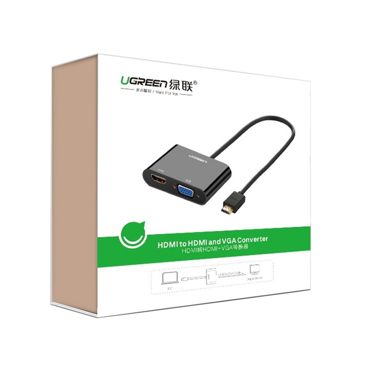 Cáp HDMI to HDMI & VGA có Audio 3.5mm Ugreen 40744