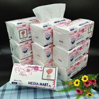 Combo 12 bịch khăn giấy rút Media Mart 3 lớp siêu dai mềm mịn - Giấy rút trắng loại 1 bịch lớn