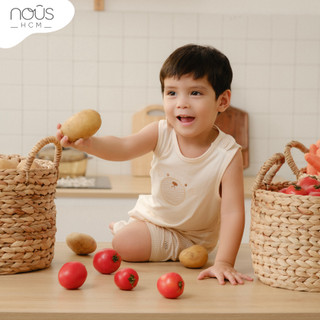  Bộ ba lỗ phối tai gấu dễ thương cho bé trai, bé gái size 6M - 3Y - Nous HCM - BST T5.24