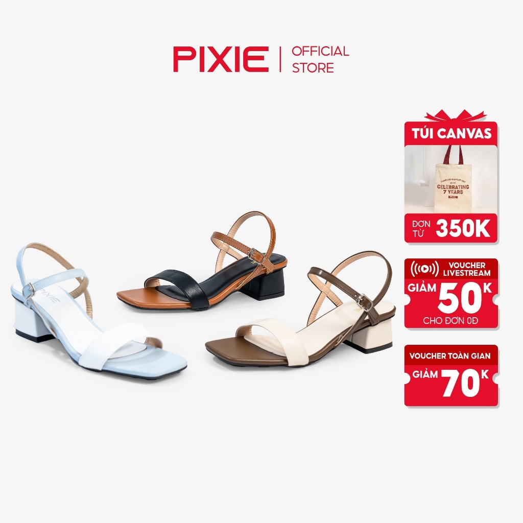 Giày Sandal Cao Gót 3cm Mix Nhiều Màu Pixie X476