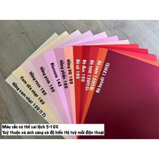 Giấy A4 tông đỏ hồng 120-160gsm