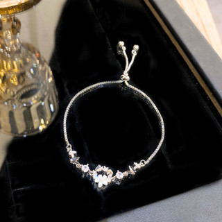  Lắc tay nữ THE SKY dây rút mặt vườn hoa hồ điệp đính đá freesize có thể tuỳ chỉnh theo tay đeo hot trend 