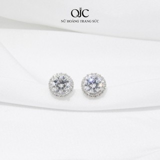Bông tai nữ bạc Ý đính kim cương Moissanite QJC 6ly kiểm định GRA cao cấp lấp lánh sang trọng - BB579KCNTTRANG6LY