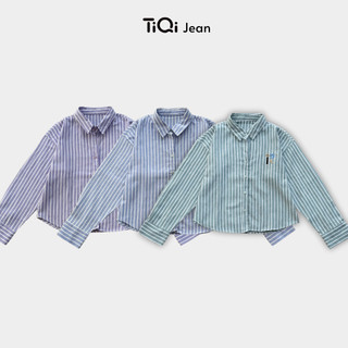 Áo sơ mi tay dài croptop thêu TiQi Jeans A93
